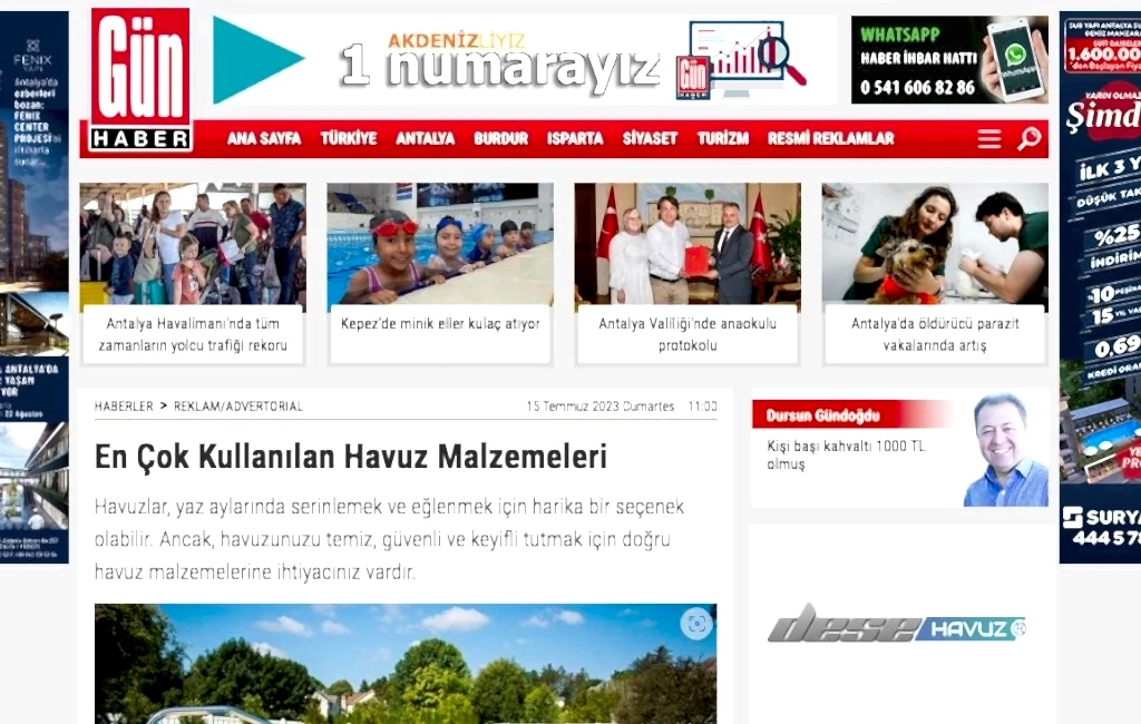 En çok kullanılan malzemeler Havuz Yapımı